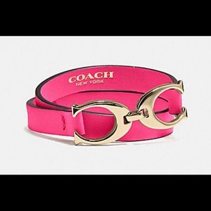💕EUC Beautiful Pink Double Wrap Coach Bracelet